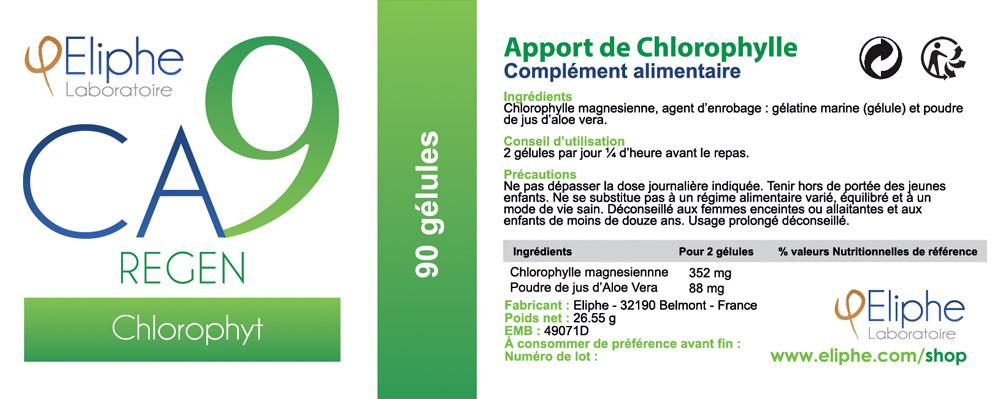 Etiquette Chlorophyte Eliphe CA9